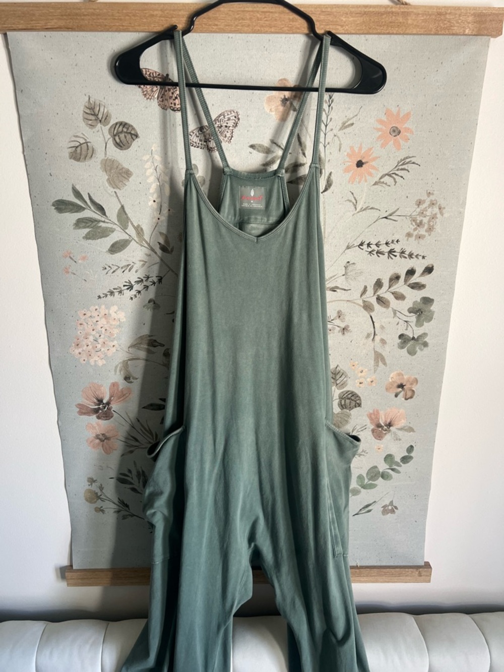 FP Movement by Free People Olive Green Wide-Leg Jumpsuit